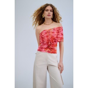 Iraida Bareheat Mesh Polymorphic Coral Μπλούζα