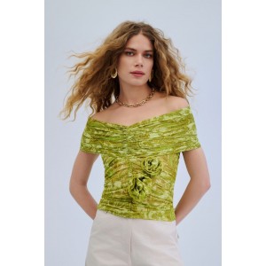 Iraida Bareheat Mesh Polymorphic Lime Μπλούζα