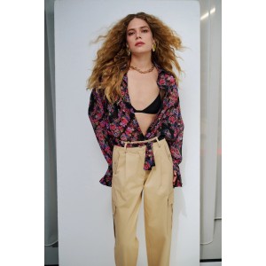 Iraida Dayflame Black Oversized Πουκάμισο