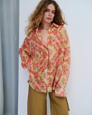 Iraida Dayflame Yellow Oversized Πουκάμισο