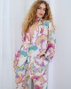 Iraida Goldray White Satin Set Kimono & Παντελόνι