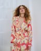 Iraida Goldray Yellow Satin Set Kimono & Παντελόνι