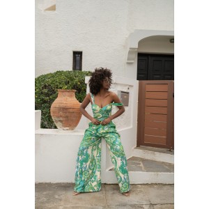 Iraida Isla Set Green Top & Παντελόνι