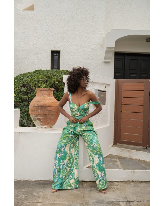 Iraida Isla Set Green Top & Παντελόνι