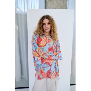 Iraida Leya Light Blue Oversized Πουκάμισο