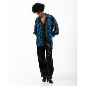 Iraida Lumen Blue Oversized Πουκάμισο