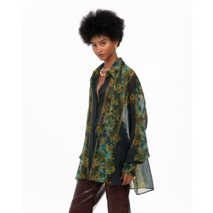 Iraida Lumen Green Oversized Πουκάμισο