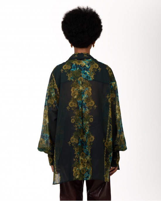 Iraida Lumen Green Oversized Πουκάμισο