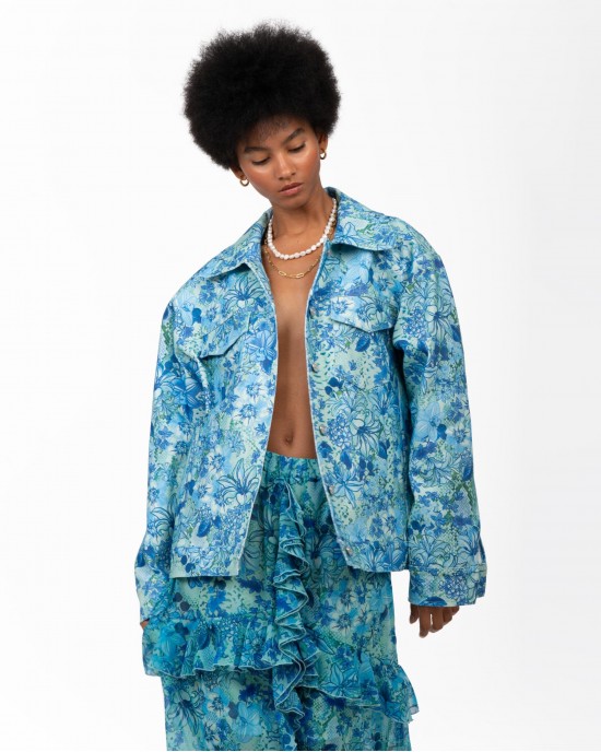 Iraida Oriane Blue Denim Τζάκετ