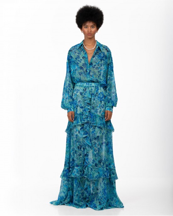 Iraida Oriane Oversized Blue Πουκάμισο