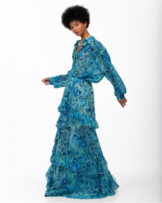 Iraida Oriane Oversized Blue Πουκάμισο