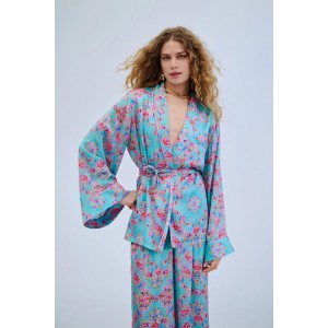Iraida Sunrise Satin Set Kimono & Παντελόνι