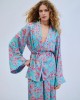 Iraida Sunrise Satin Set Kimono & Παντελόνι