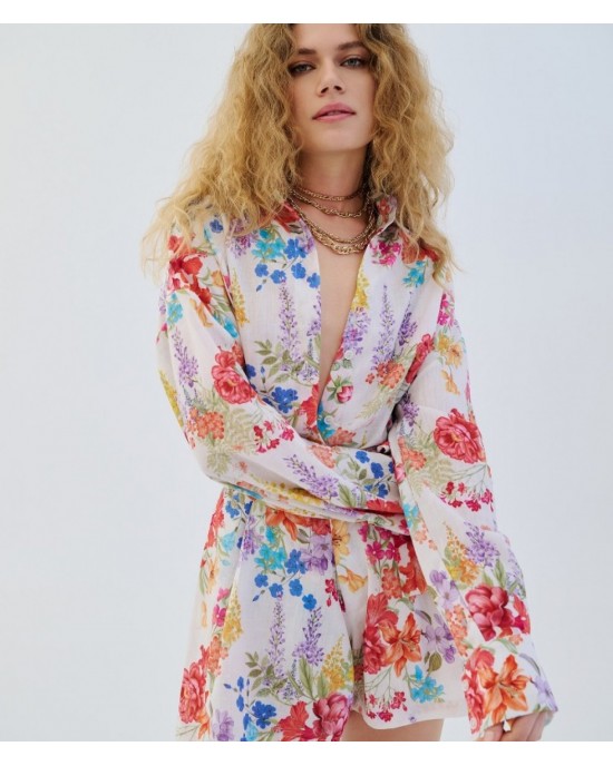 Iraida Sunspell White Oversized Πουκάμισο