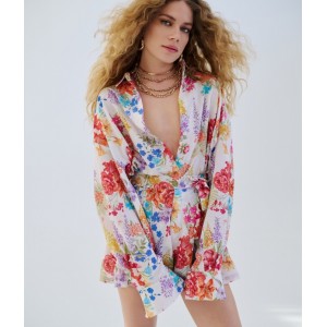 Iraida Sunspell White Oversized Πουκάμισο