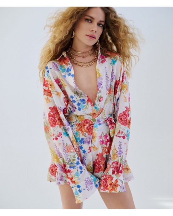 Iraida Sunspell White Oversized Πουκάμισο