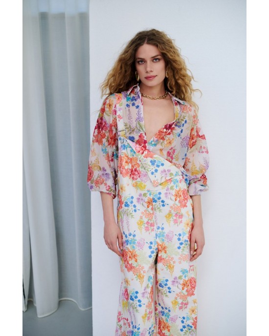 Iraida Sunspell White Oversized Πουκάμισο