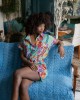 Iraida Zalia Blue Linen Ολ΄οσωμη Φόρμα