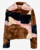Jakke Tommy Faux Fur Cropped Jacket Swirl Print Καφέ/Κρεμ