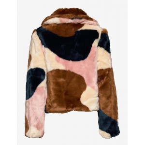 Jakke Tommy Faux Fur Cropped Jacket Swirl Print Καφέ/Κρεμ