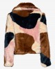 Jakke Tommy Faux Fur Cropped Jacket Swirl Print Καφέ/Κρεμ