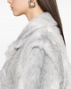 Jakke Gwenyth Grey Mink Stripe Faux Γούνα