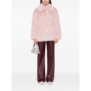 Jakke Rosemary Pink Pelted Faux Γούνα