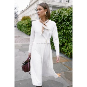 Jovonna Merida Knitted White Φόρεμα Jovonna Merida Knitted White Φόρεμα