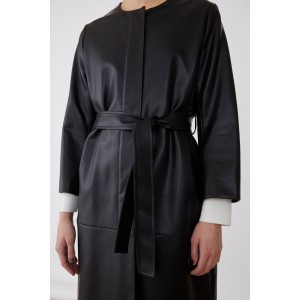 Jovonna Nana PU Trench Black Παλτό Jovonna Nana PU Trench Black Παλτό