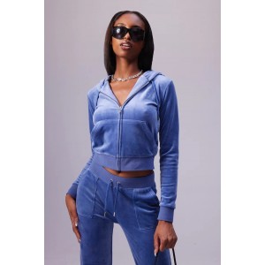Juicy Couture Grey Blue Classic Velour Robertson Ζακέτα Φόρμας