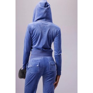 Juicy Couture Grey Blue Classic Velour Robertson Ζακέτα Φόρμας