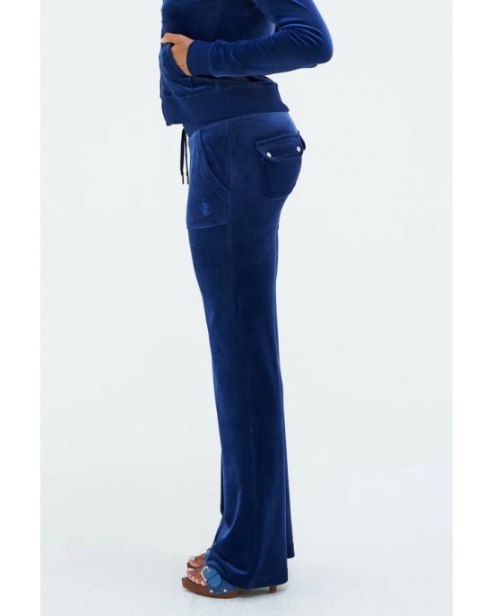 Juicy Couture Blue Depths Classic Velour Del Ray Pocketed Παντελόνι Φόρμας