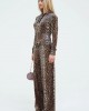 Juicy Couture Leopard Print Wide Leg Velour Παντελόνι Φόρμας