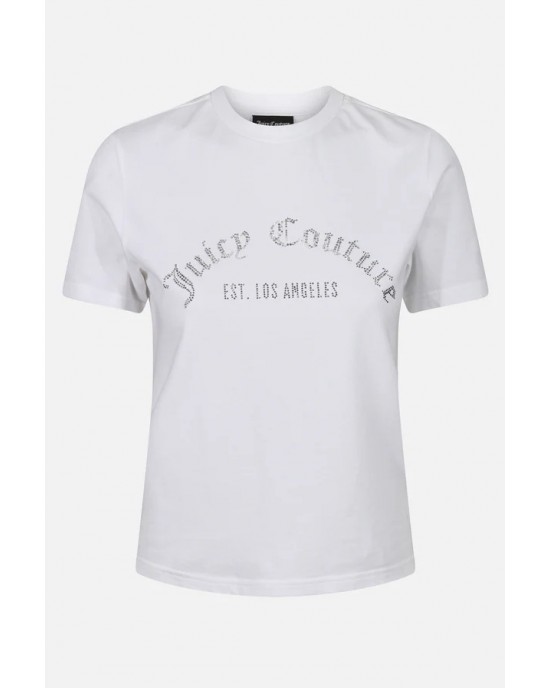 Juicy Couture Noah T-Shirt Arched Diamante Girlfriend White Μπλούζα