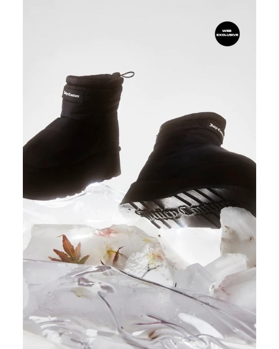 Juicy Couture Mandy Black Puffer Padded Μπότες Χιονιού
