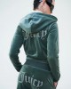 Juicy Couture Thyme Madison Diamante Velour Zip-Through Φούτερ Με Κουκούλα