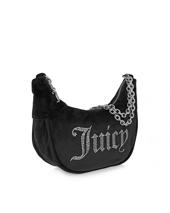 Juicy Couture Kimberly Small Hobo Velour Black Τσάντα Ώμου