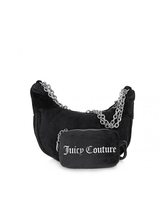 Juicy Couture Kimberly Small Hobo Velour Black Τσάντα Ώμου