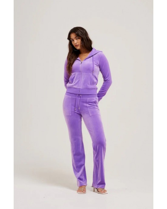 Juicy Couture Chive Blossom Classic Velour Del Ray Pocketed Παντελόνι Φόρμας