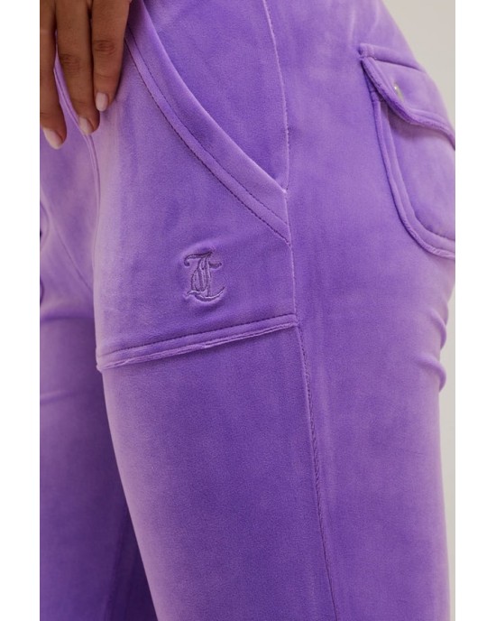 Juicy Couture Chive Blossom Classic Velour Del Ray Pocketed Παντελόνι Φόρμας