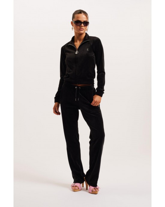 Juicy Couture Black Diamante Velour Παντελόνι Φόρμας