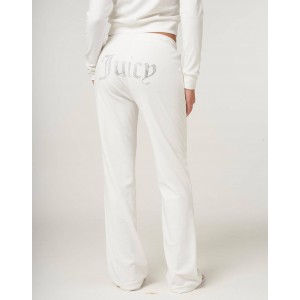 Juicy Couture Bright White Diamante Velour Παντελόνι Φόρμας