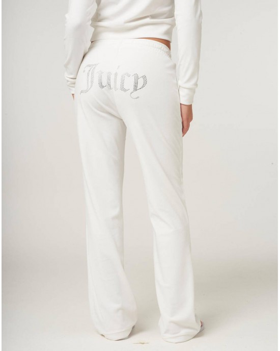 Juicy Couture Bright White Diamante Velour Παντελόνι Φόρμας