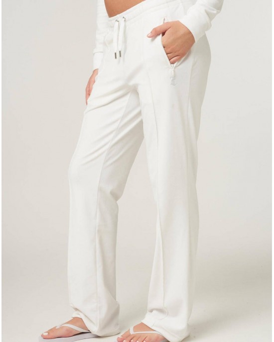 Juicy Couture Bright White Diamante Velour Παντελόνι Φόρμας