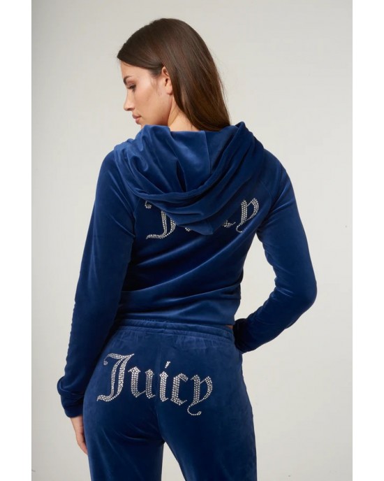 Juicy Couture Blue Depths Diamante Velour Παντελόνι Φόρμας