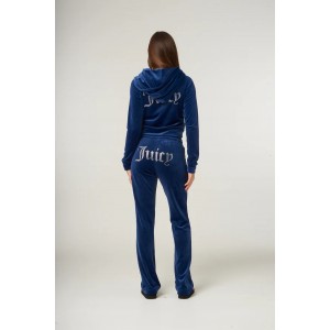 Juicy Couture Blue Depths Diamante Velour Παντελόνι Φόρμας