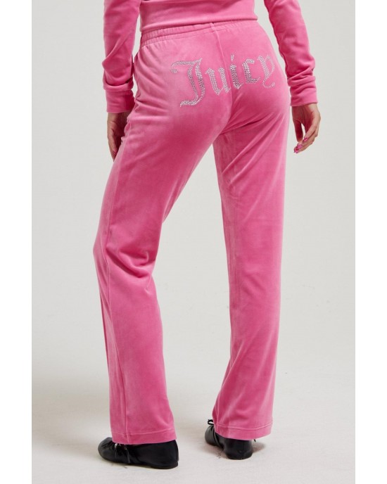 Juicy Couture Hot Pink Diamante Velour Παντελόνι Φόρμας