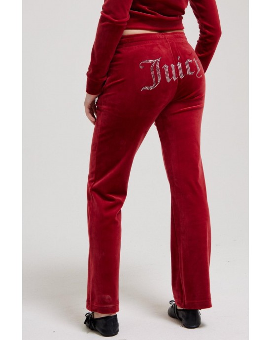 Juicy Couture Red Dahlia Diamante Velour Παντελόνι Φόρμας