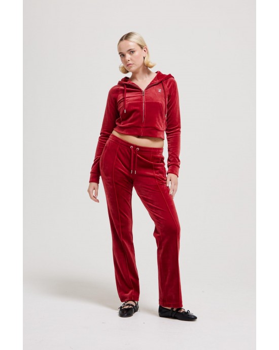 Juicy Couture Red Dahlia Diamante Velour Παντελόνι Φόρμας