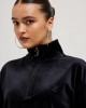 Juicy Couture Black Oversized Quarter Zip Classic Velour Μπλούζα Φόρμας